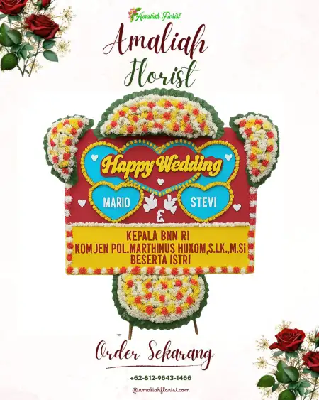 Papan Bunga Pernikahan Suralaya Merak